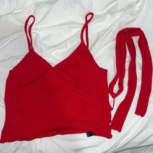 Red Cross-tank top with adjustable strings
